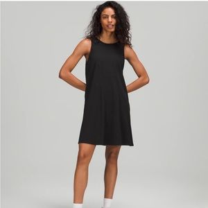 NWT Black Lululemon Ribbed Modal-Cotton Dress Size 10